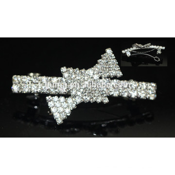 Kundenspezifischer Bogen-Funkeln Rhinestone Hairgrip Kristall Barrette Headwear